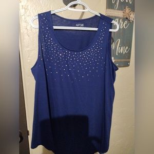 Tank top-embellished with rhinestones